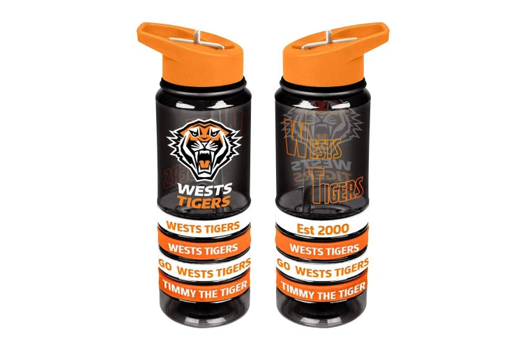 Wests Tigers Drink Bottle w/ Wrist Bands