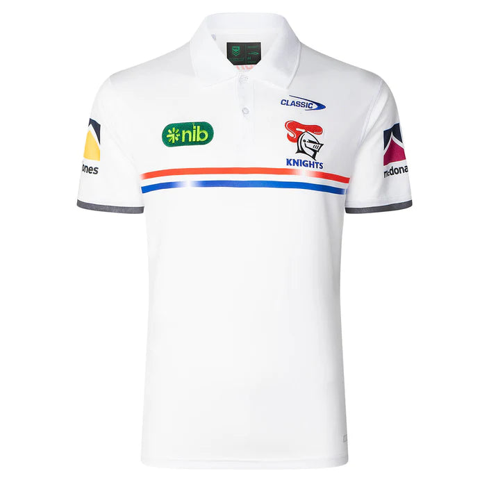 2025 Newcastle Knights Players Polo (White)