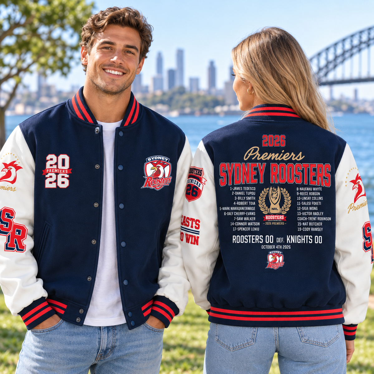 2026 Sydney Roosters Premiers Varsity Jacket (PREORDER - EXPECTED INSTORE EARLY DEC)