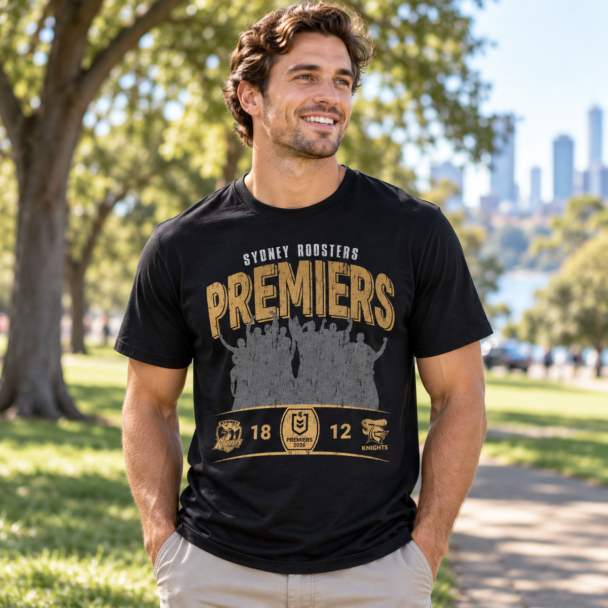 2026 Sydney Roosters Premiers Photo Tee - Mens (Tidwell) (INSTORE MON 8 OCT)