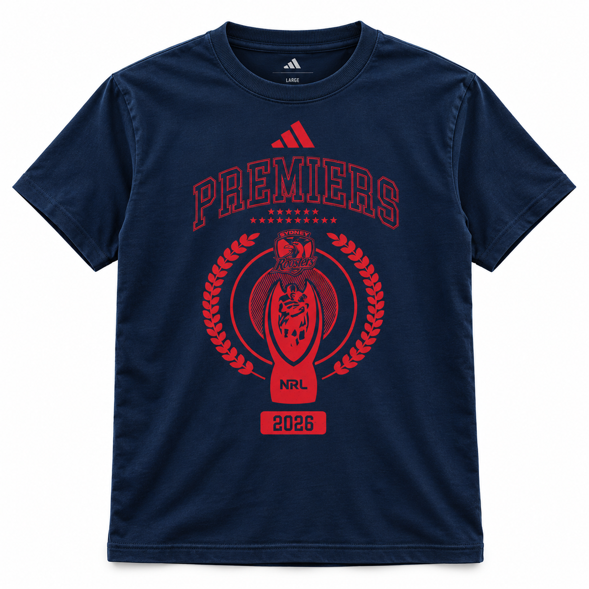 2026 Sydney Roosters Premiers Tee - Kids (Adidas) (PREORDER - EXPECTED INSTORE EARLY DEC)