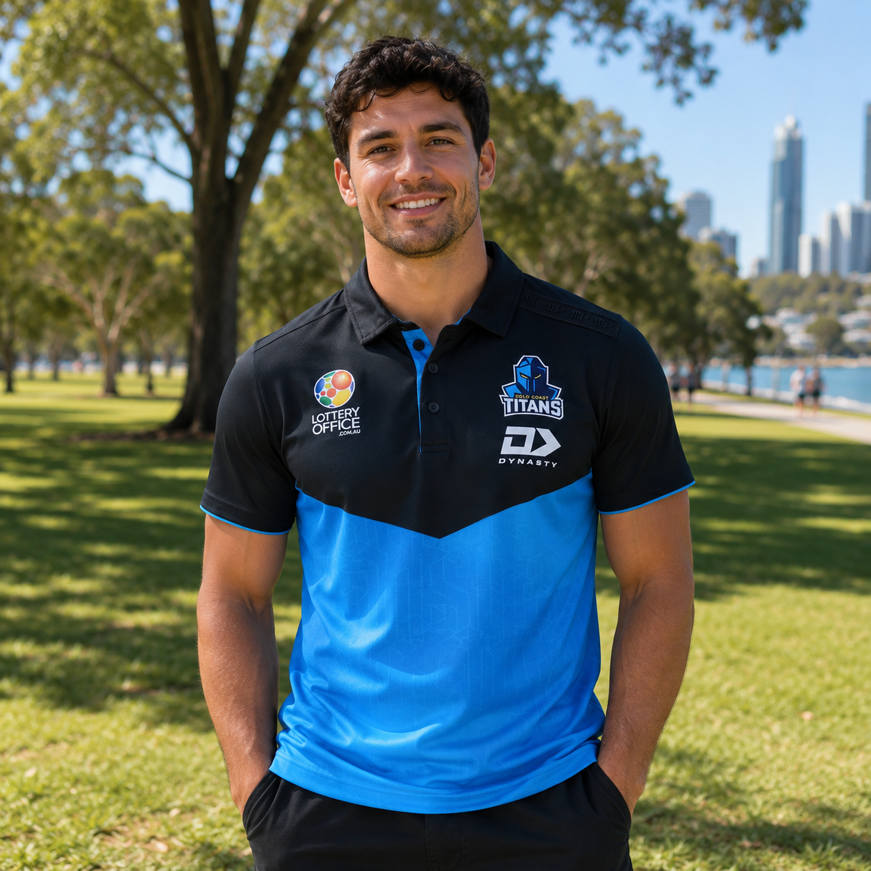 2026 Gold Coast Titans Media Polo - (Cyan)