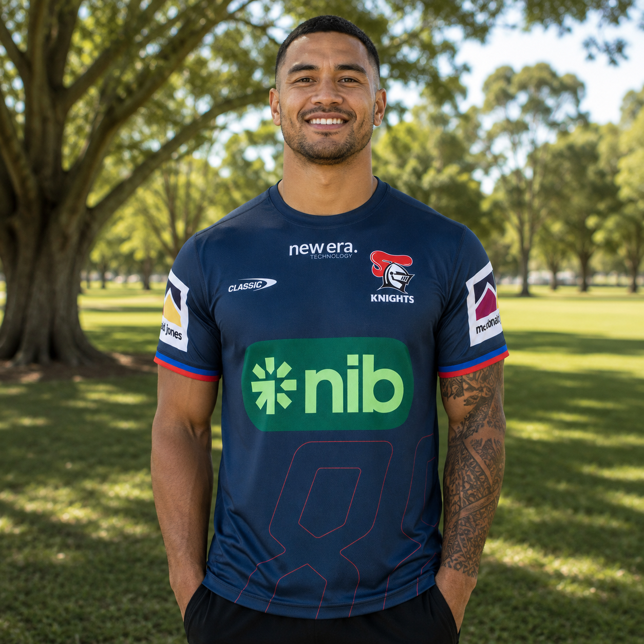 2026 Newcastle Knights Pro Training Tee - (Navy)