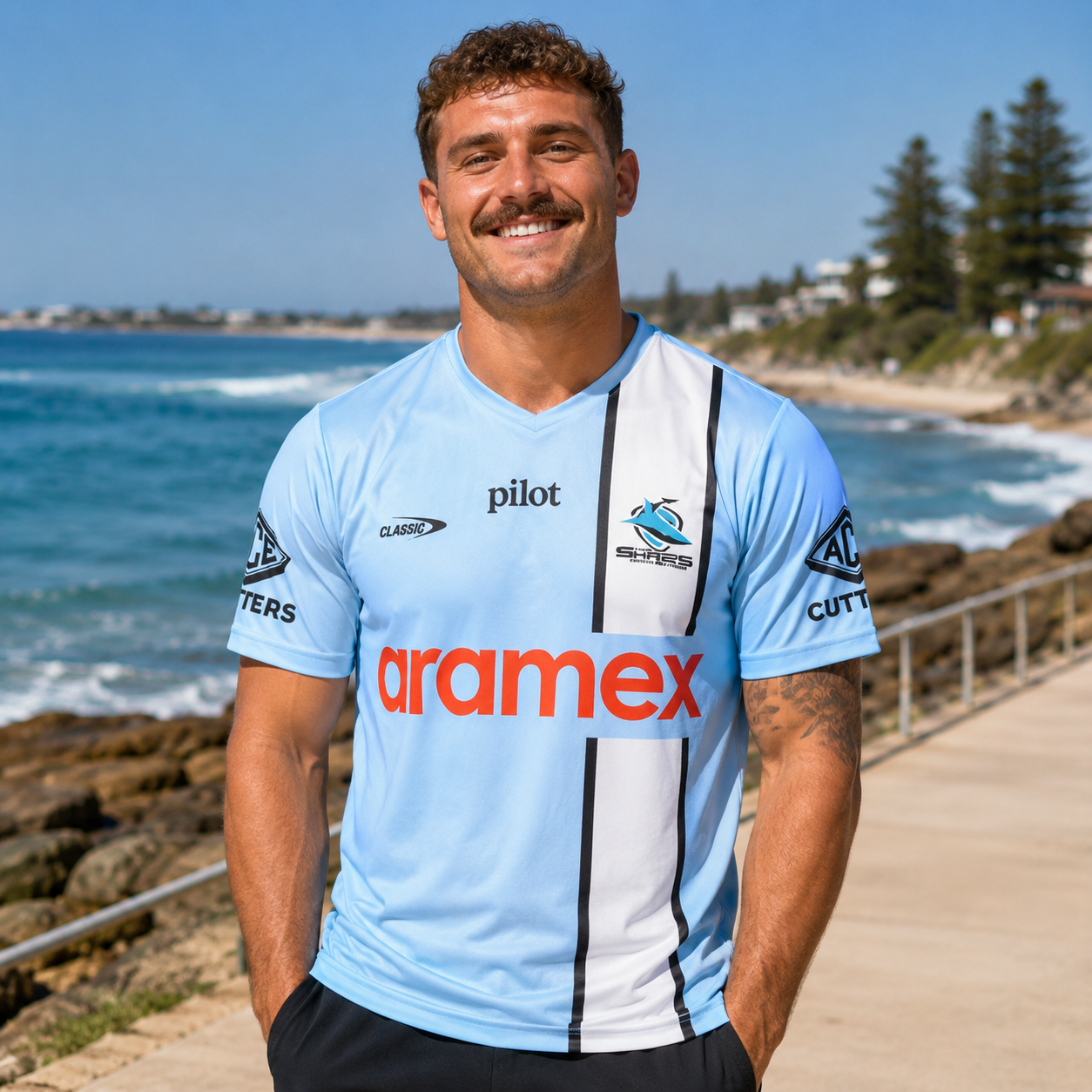 2026 Cronulla Sharks Pro Training Tee (Sky)