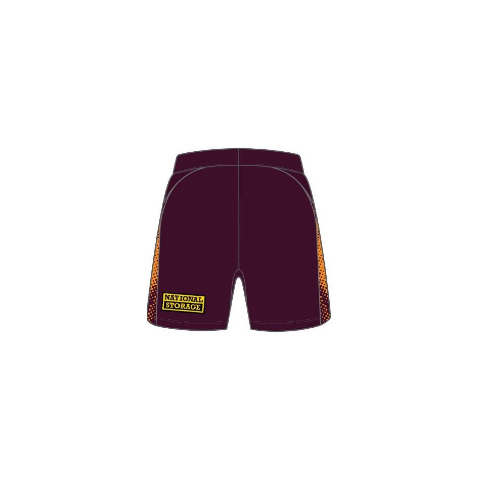 2026 Brisbane Broncos Training Shorts - Maroon (Kids)