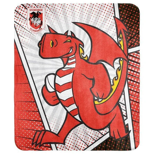 Dragons Coral Fleece Rug