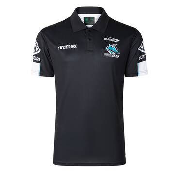 2026 Cronulla Sutherland Sharks Media Polo (Black)