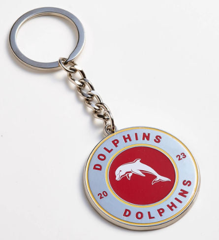 Dolphins Round Keyring
