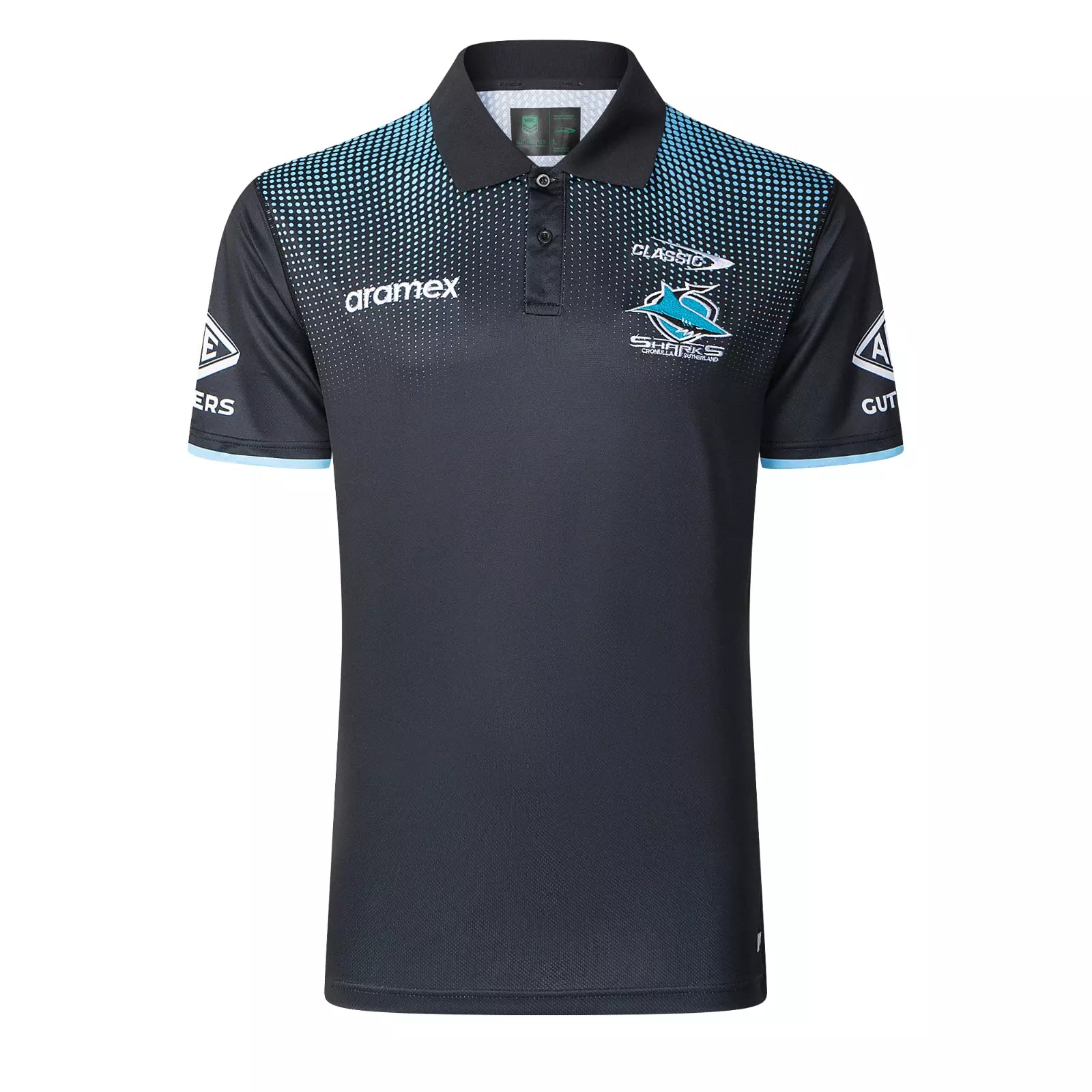 2025 Cronulla Sutherland Sharks Media Polo (Black)