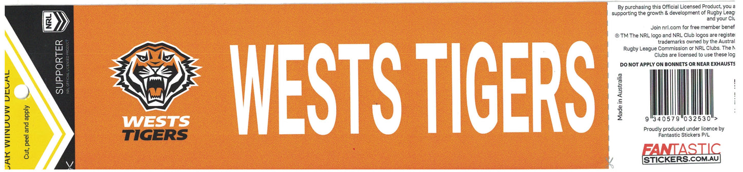 Wests Tigers Car Window Sticker