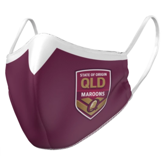 QLD Maroons Face Mask - Reversible