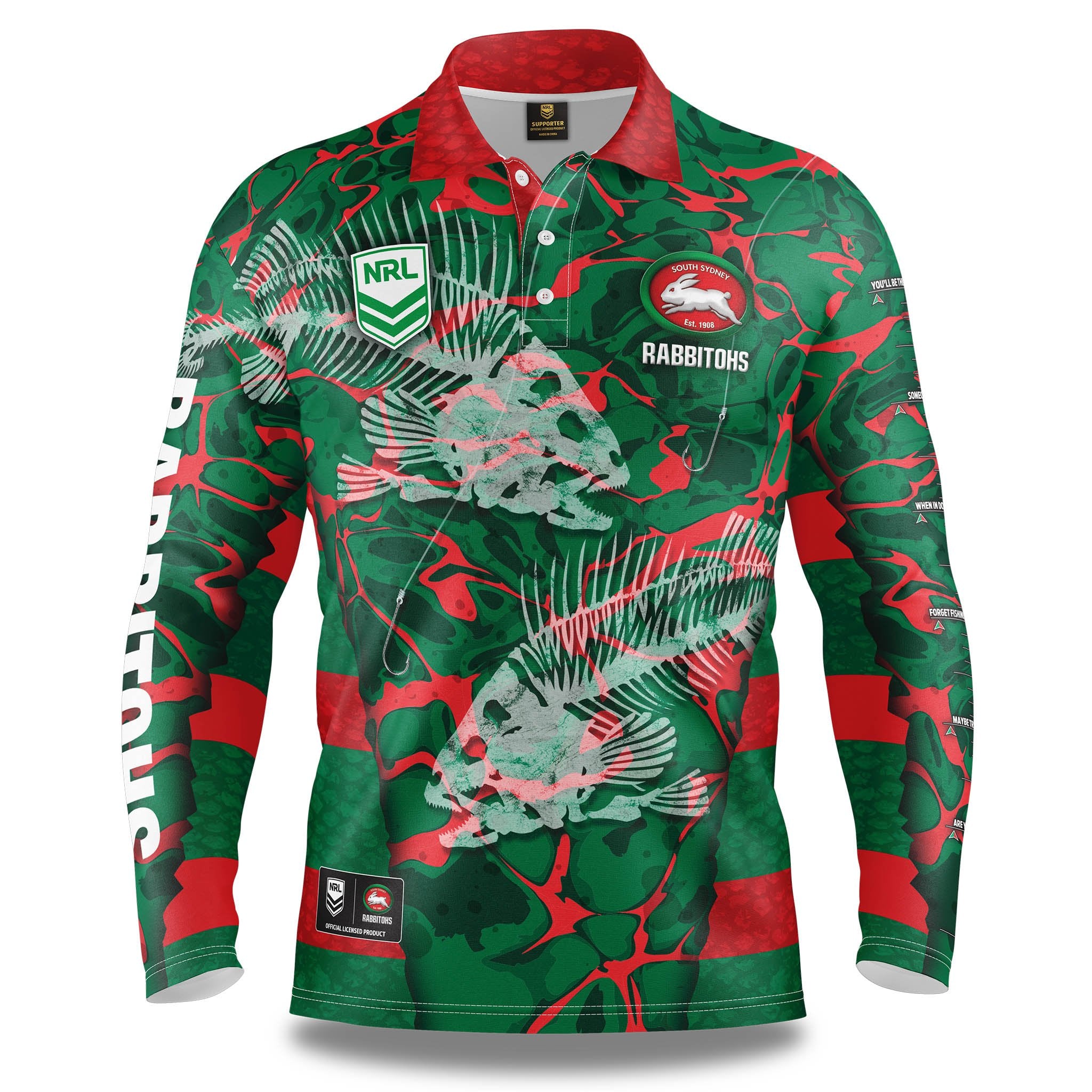 Rabbitohs "Skeletor" Fishing Shirt