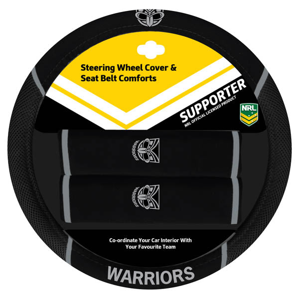Warriors Steering Wheel & Seat Belt Cover