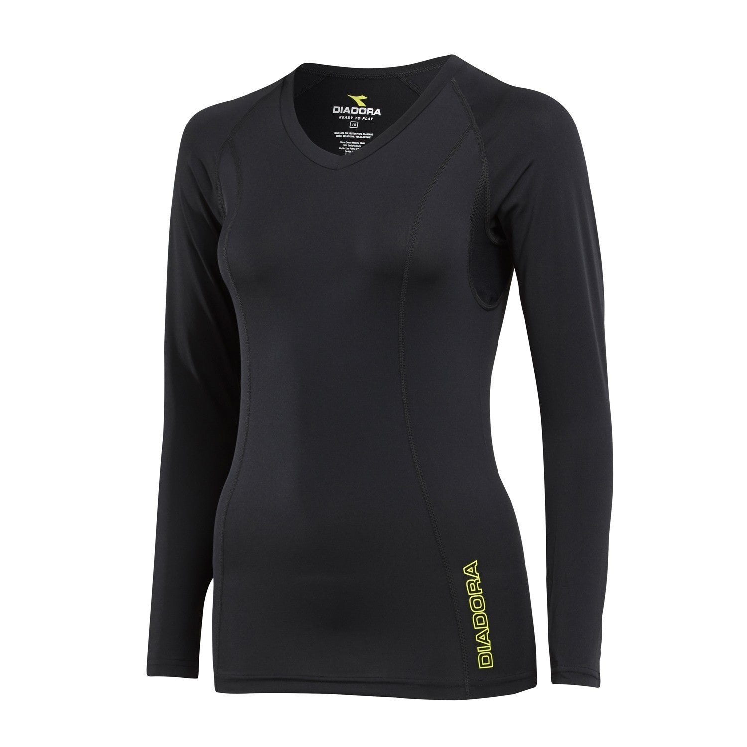 Diadora Womens Compression L/Sleeve Tee Black