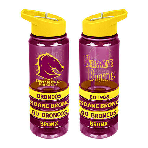 Brisbane Broncos Drink Bottle w/ Wrist Bands