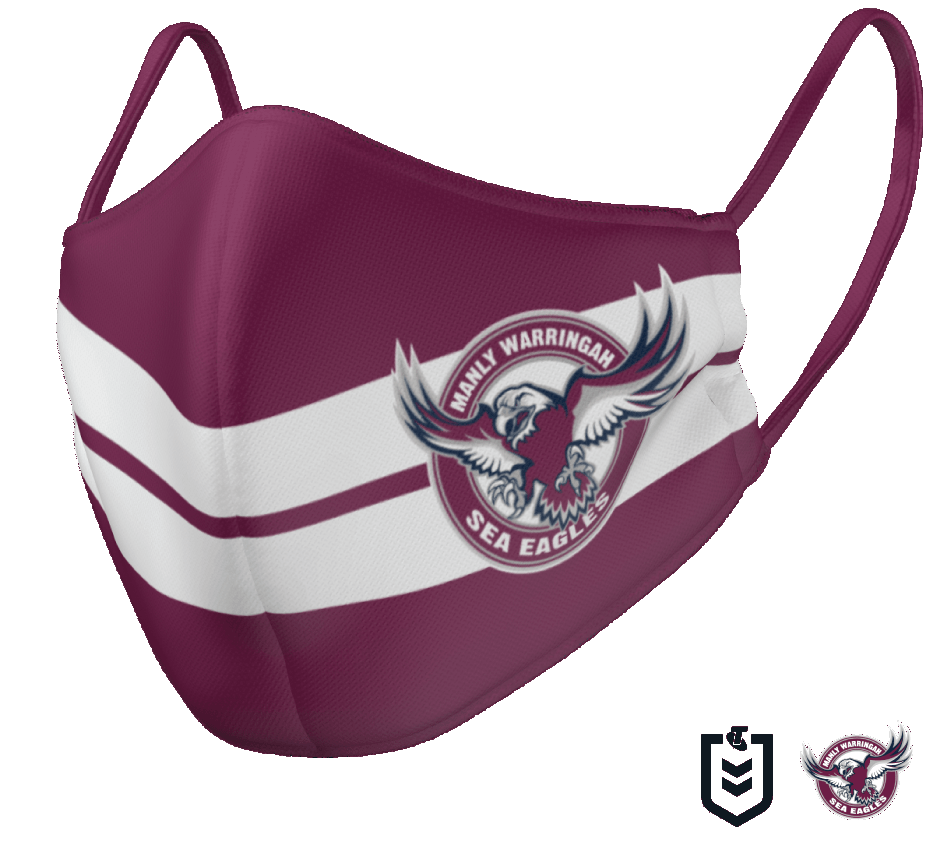 Manly Sea Eagles Face Mask - Reversible