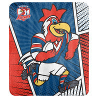 Roosters Coral Fleece Rug