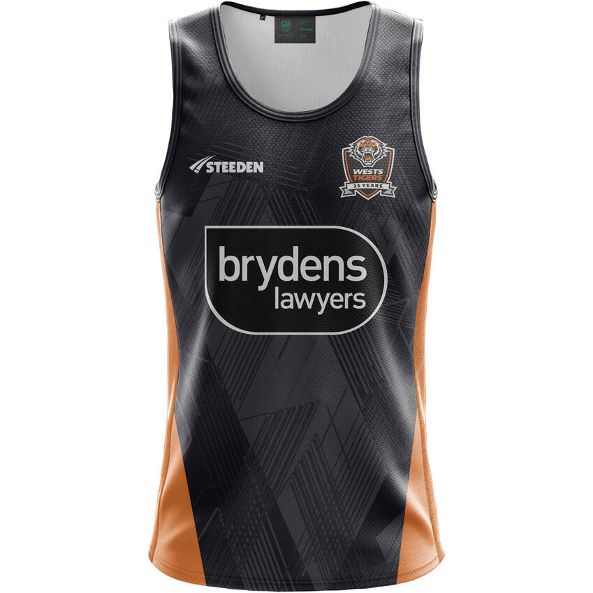 2024 Wests Tigers Training Singlet (Black)