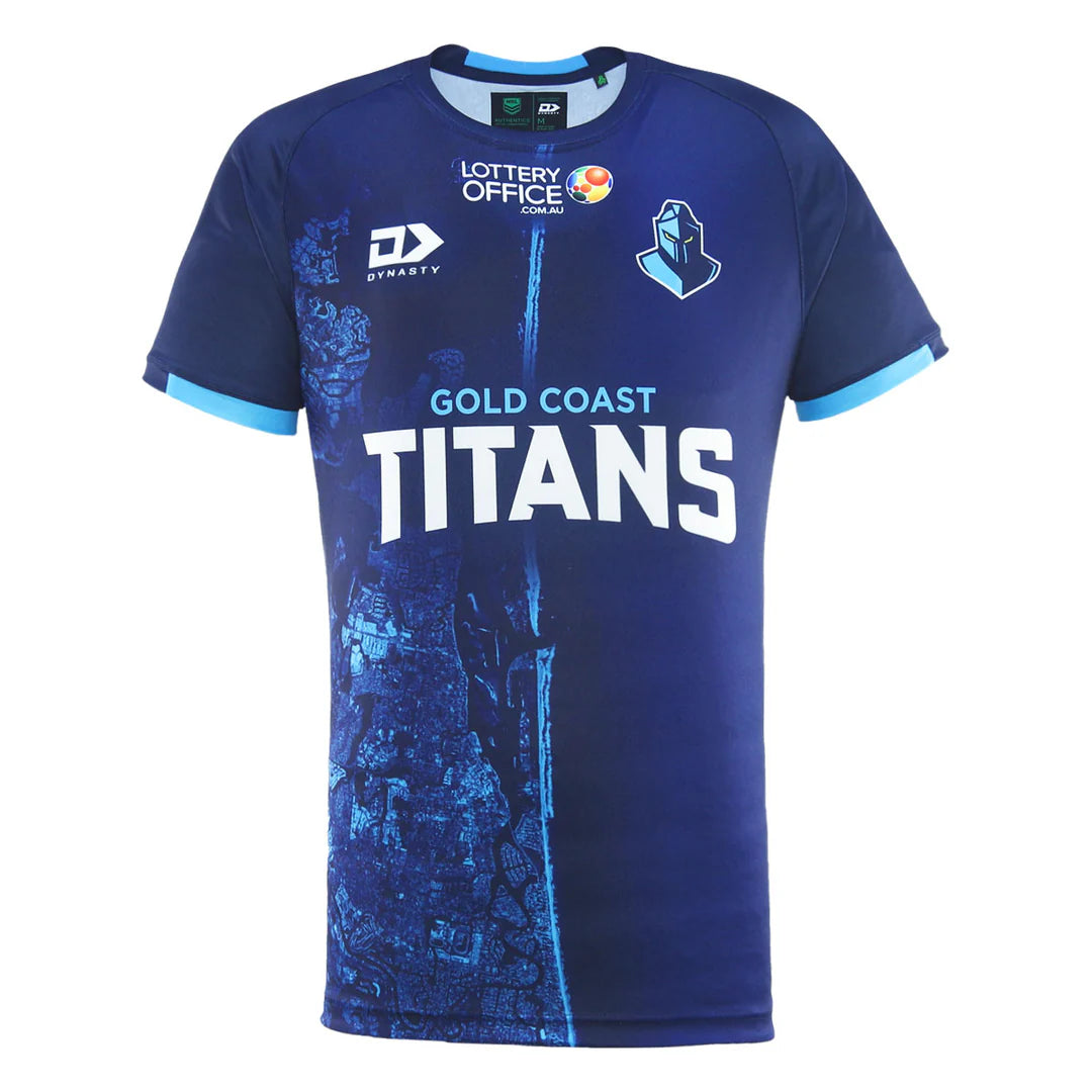 2025 Gold Coast Titans Warm Up Tee - (Navy)