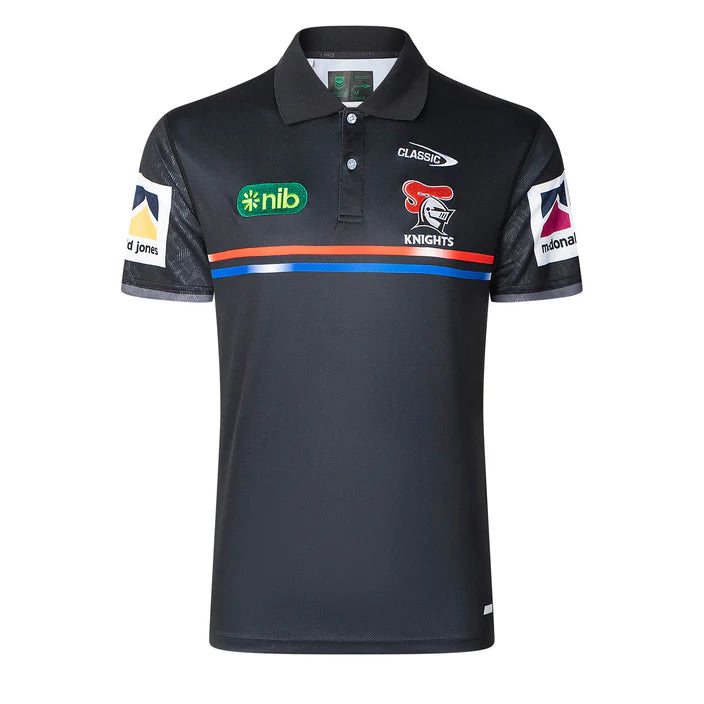 2025 Newcastle Knights Media Polo (Black)