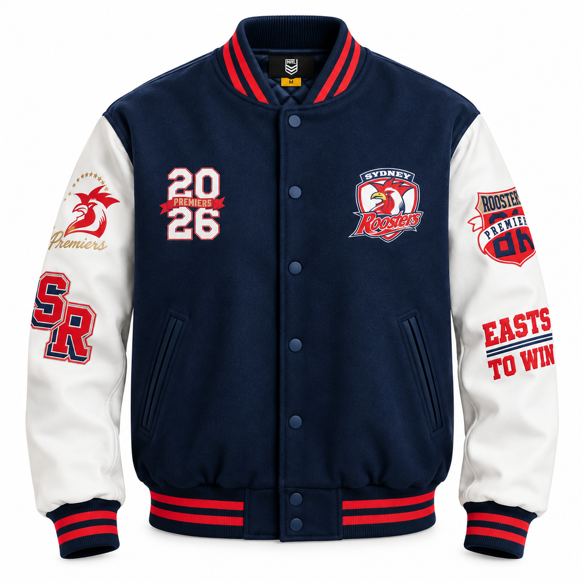 2026 Sydney Roosters Premiers Varsity Jacket (PREORDER - EXPECTED INSTORE EARLY DEC)