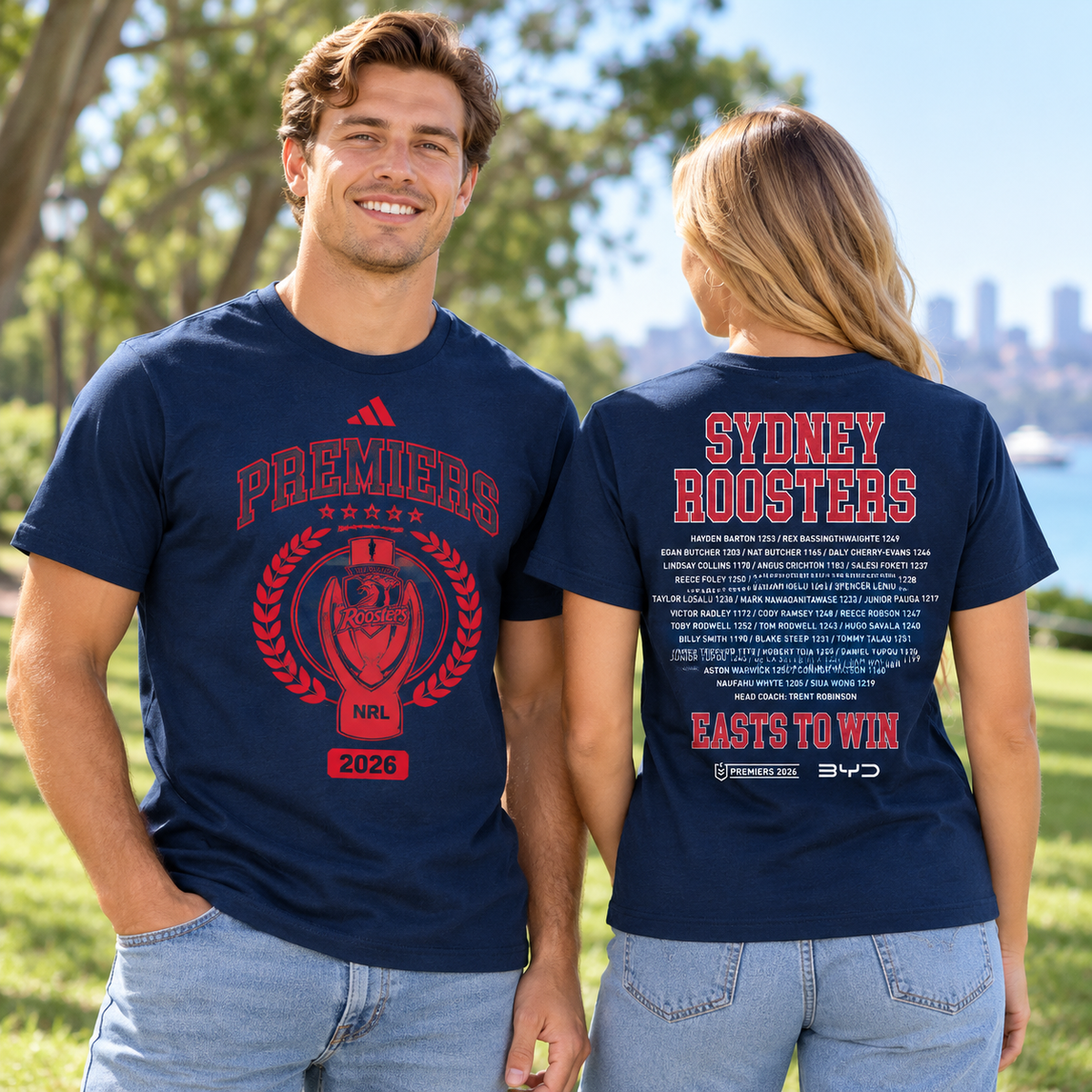 2026 Sydney Roosters Premiers Tee - Mens (Adidas) (PREORDER - EXPECTED INSTORE EARLY DEC)