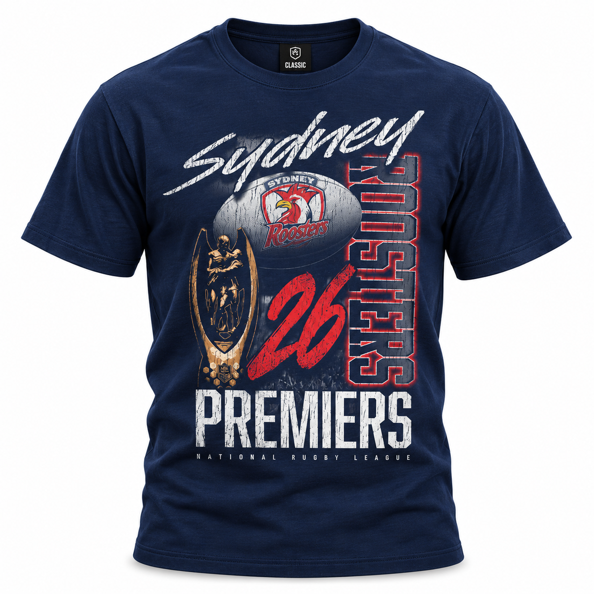 2026 Sydney Roosters Premiers Tee - Mens (Bleacher) (PREORDER - EXPECTED INSTORE EARLY DEC)