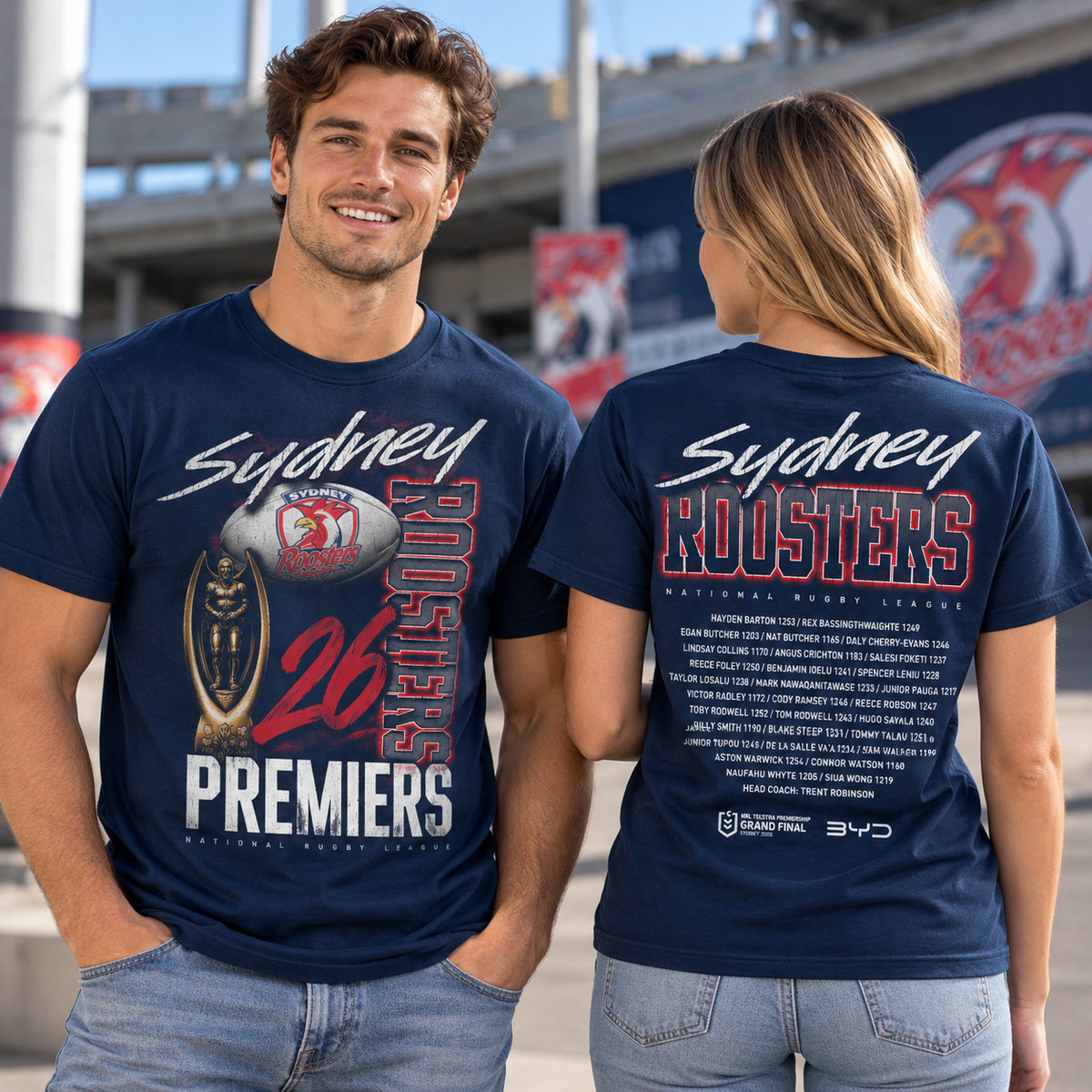 2026 Sydney Roosters Premiers Tee - Mens (Bleacher) (PREORDER - EXPECTED INSTORE EARLY DEC)
