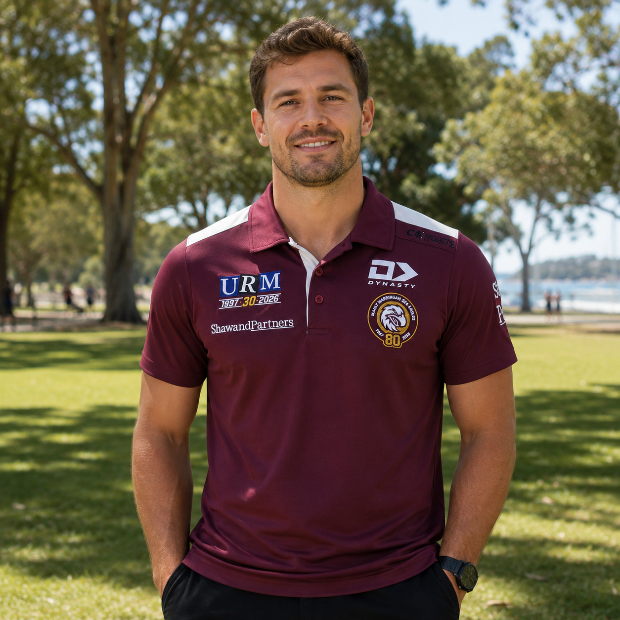 2026 Manly Warringah Sea Eagles Media Polo (Maroon)