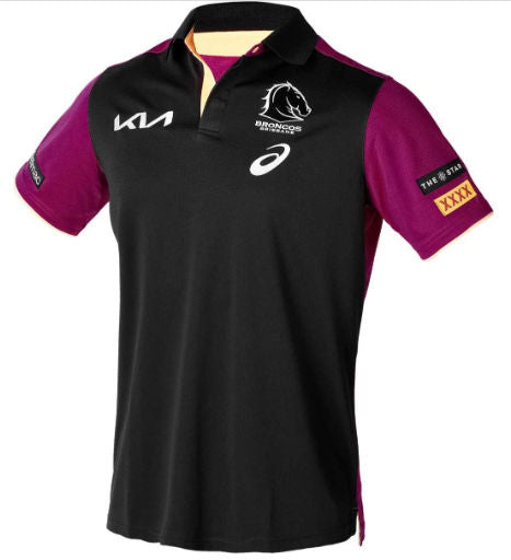 2024 Brisbane Broncos Team Polo - Black