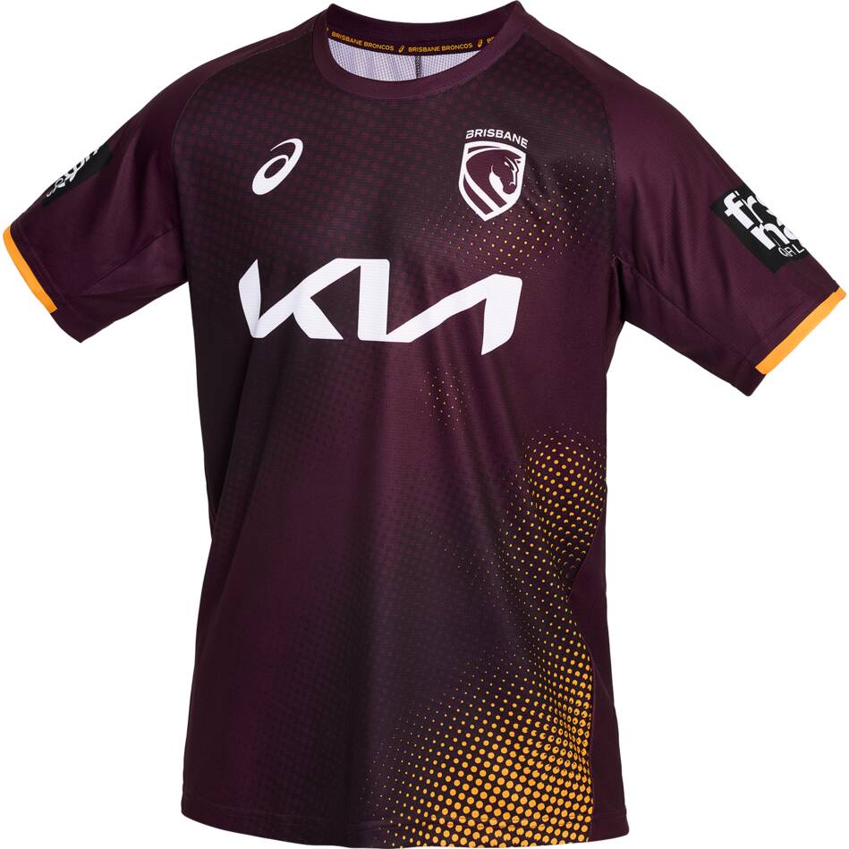 2026 Brisbane Broncos Training Tee - Maroon