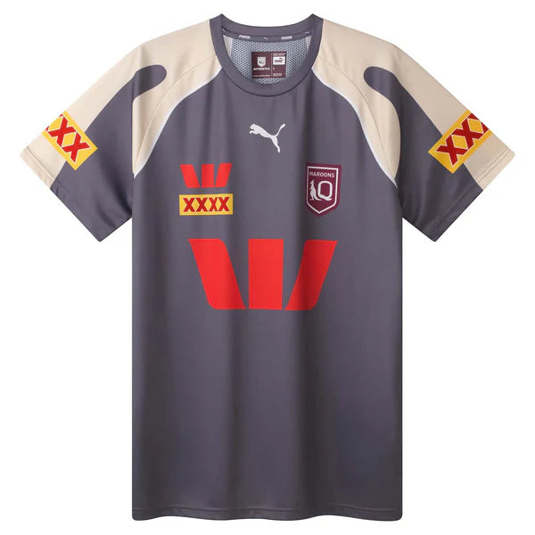 2026 QLD Maroons State of Origin Training Tee (Grey)