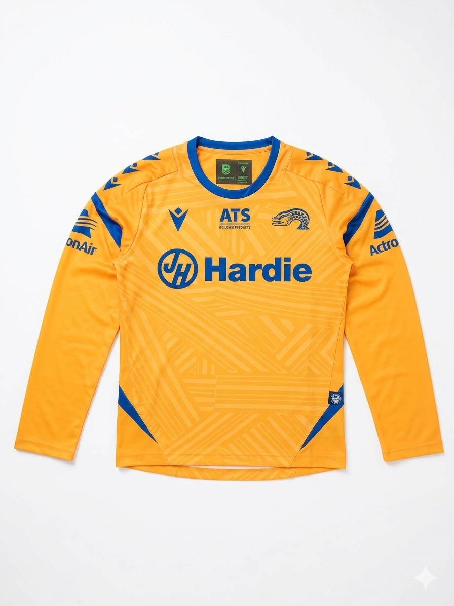 2026 Parramatta Eels Staff Training Long Sleeve Shirt - KIDS (Yellow)