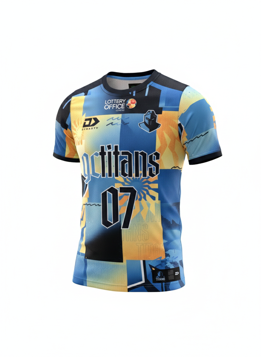 2026 Gold Coast Titans Warm Up Tee - (Collage)