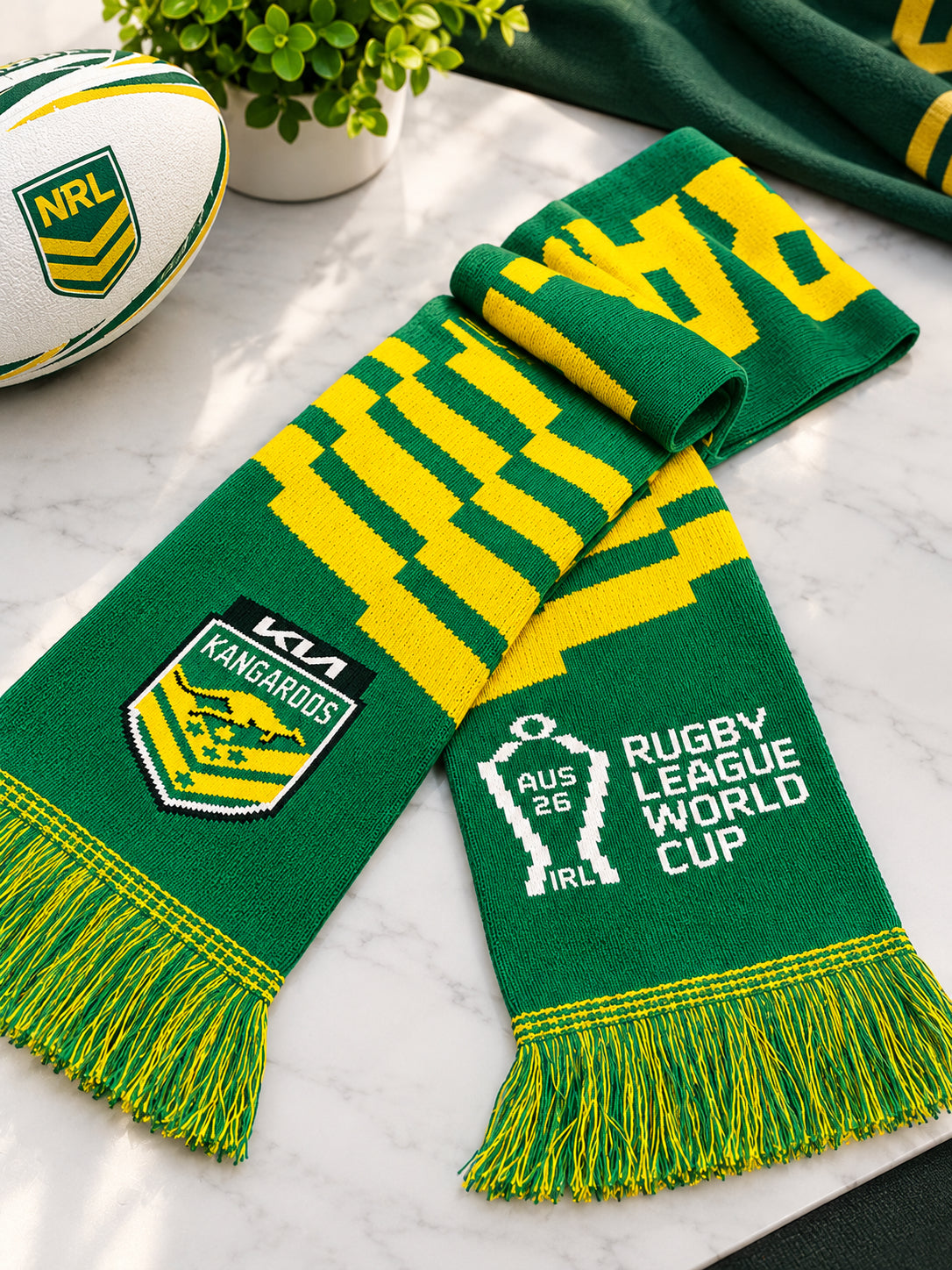 RLWC Australia Kangaroos Knitted Scarf