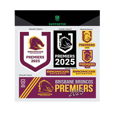 Brisbane Broncos 2025 Premiers Giant Decals Sheet