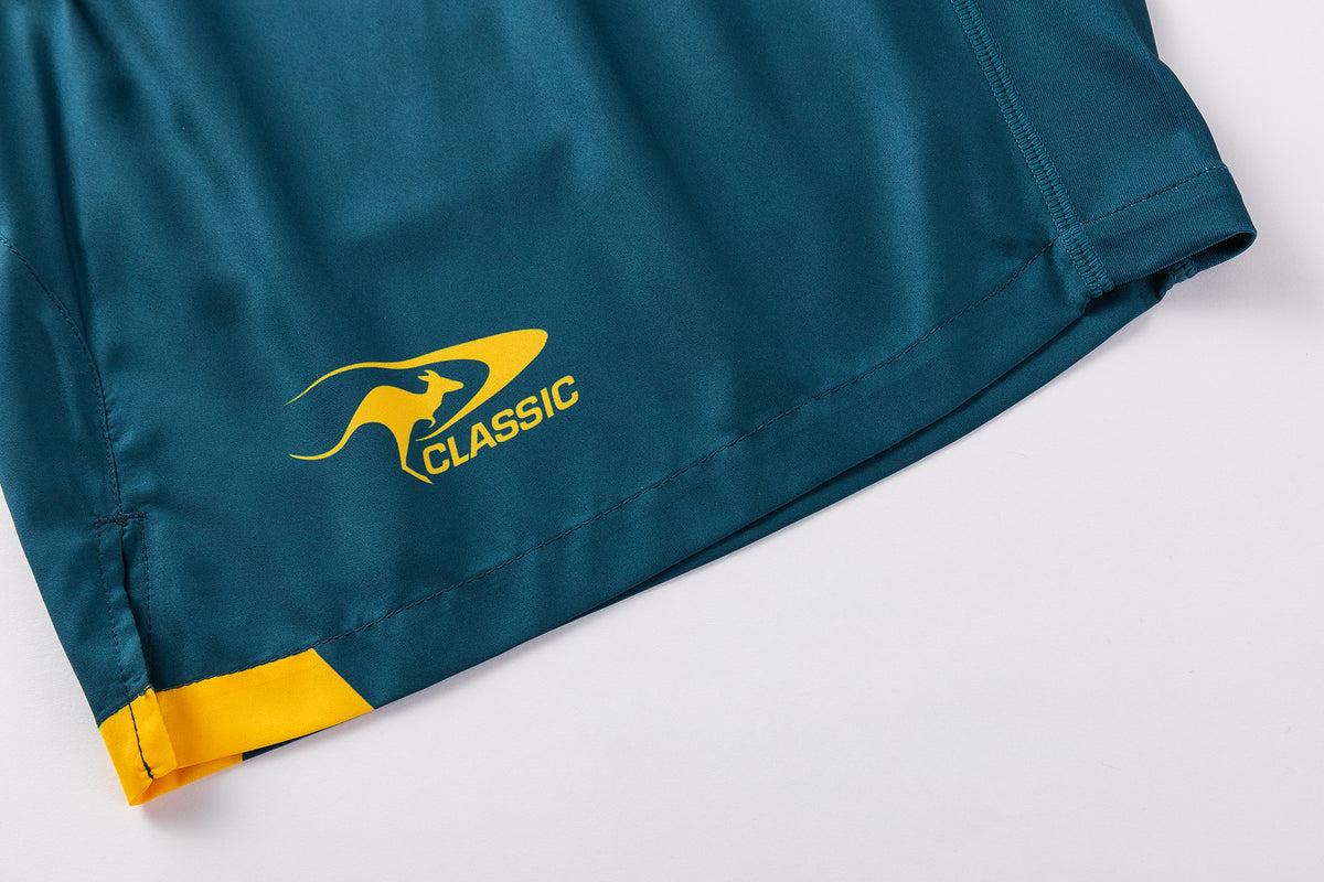 2026 RLWC Australian Kangaroos Performance Gym Shorts (Teal)