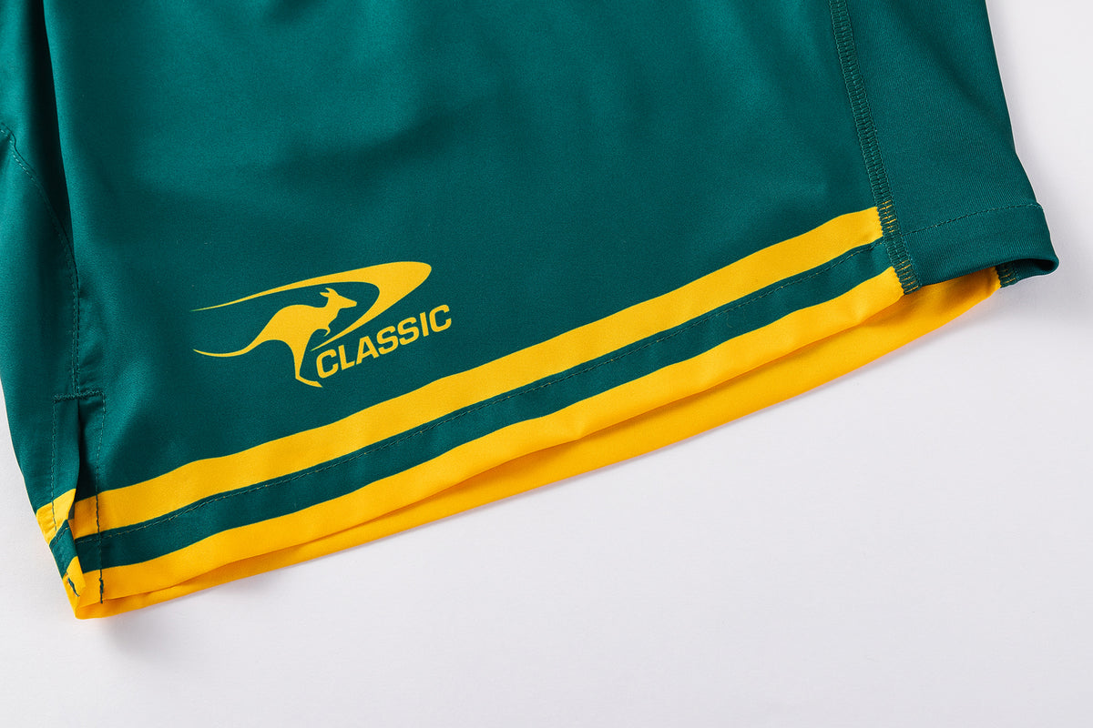 2026 RLWC Australian Kangaroos Performance Gym Shorts (Green)