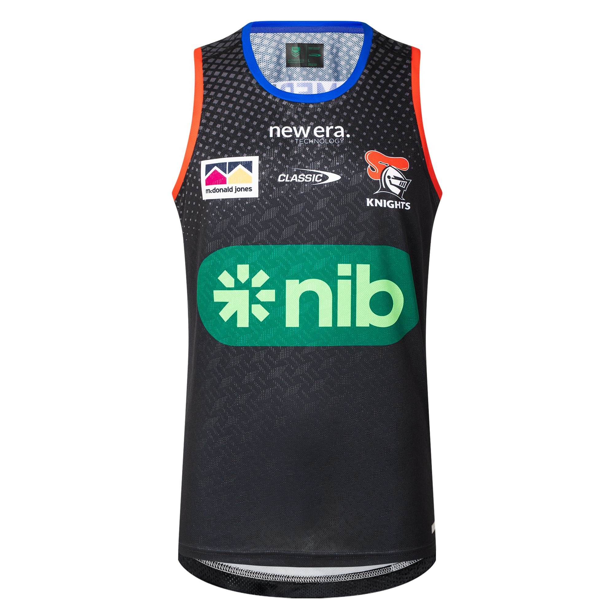 2025 Newcastle Knights Pro Training Singlet (Black)