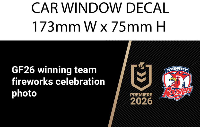 2026 Sydney Roosters Premiers Car Window Decal