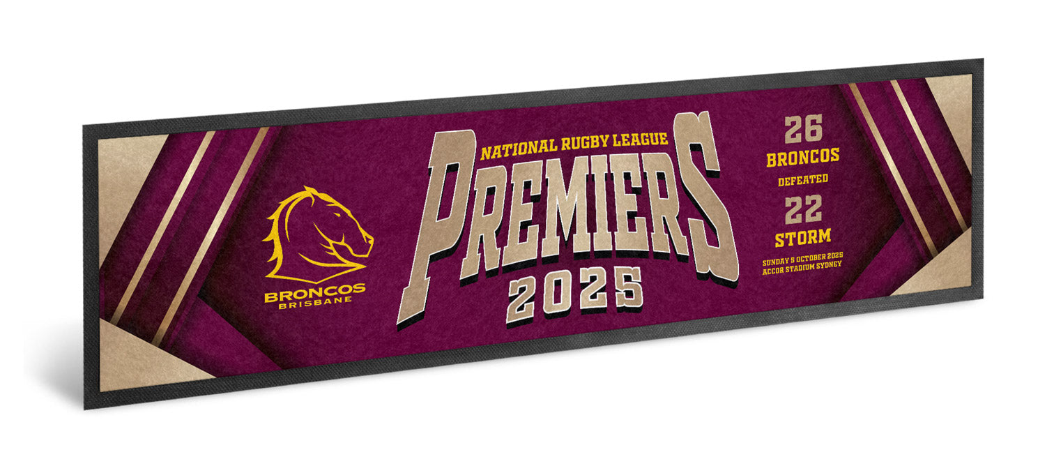 PRE ORDER - 2025 Brisbane Broncos Premiers Bar Runner (PH1)