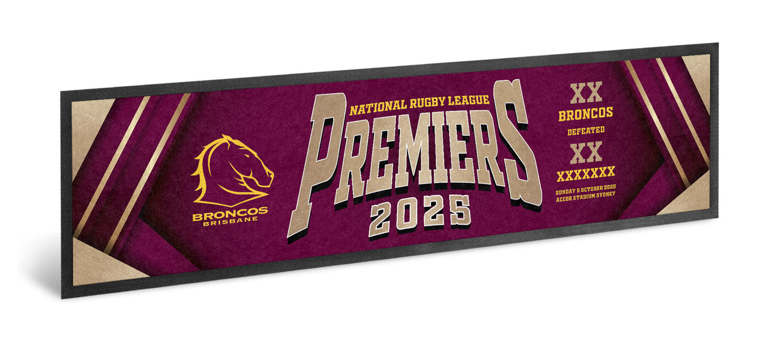 PRE ORDER - 2025 Brisbane Broncos Premiers Bar Runner (PH1)