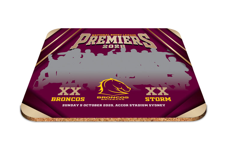 PRE ORDER - 2025 Brisbane Broncos Premiers Team Photo Coasters