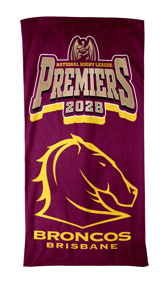 PRE ORDER - 2025 Brisbane Broncos Premiers Beach Towel
