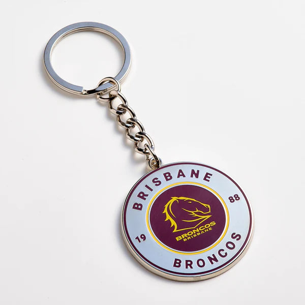 Broncos Round Keyring