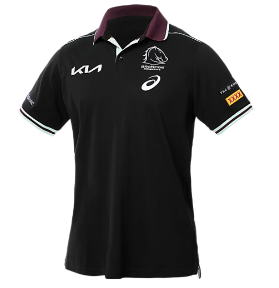 2025 Brisbane Broncos Team Polo (Black)