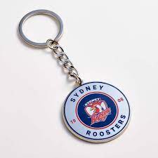 Roosters Round Keyring