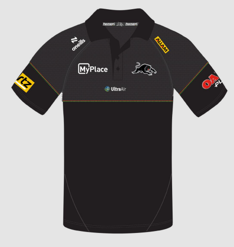 2025 Penrith Panthers Media Polo (Black)