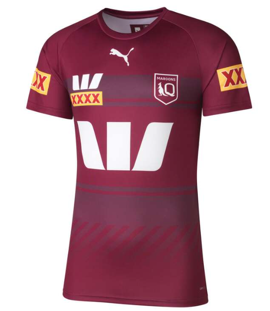 2025 QLD Maroons State of Origin Training Tee - Maroon