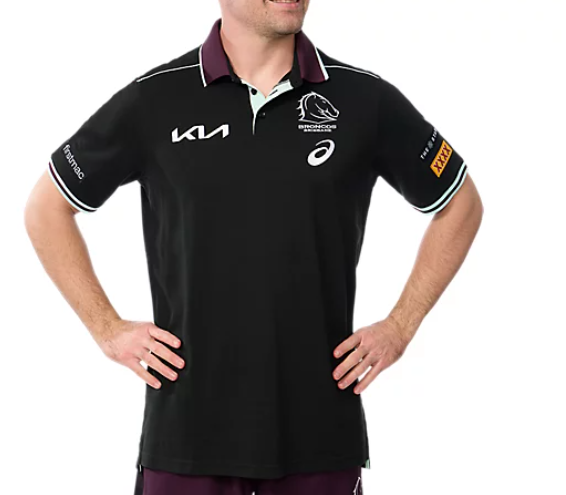 2025 Brisbane Broncos Team Polo (Black)